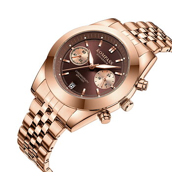 Kompass Navigator Chrono Rose Gold Brown