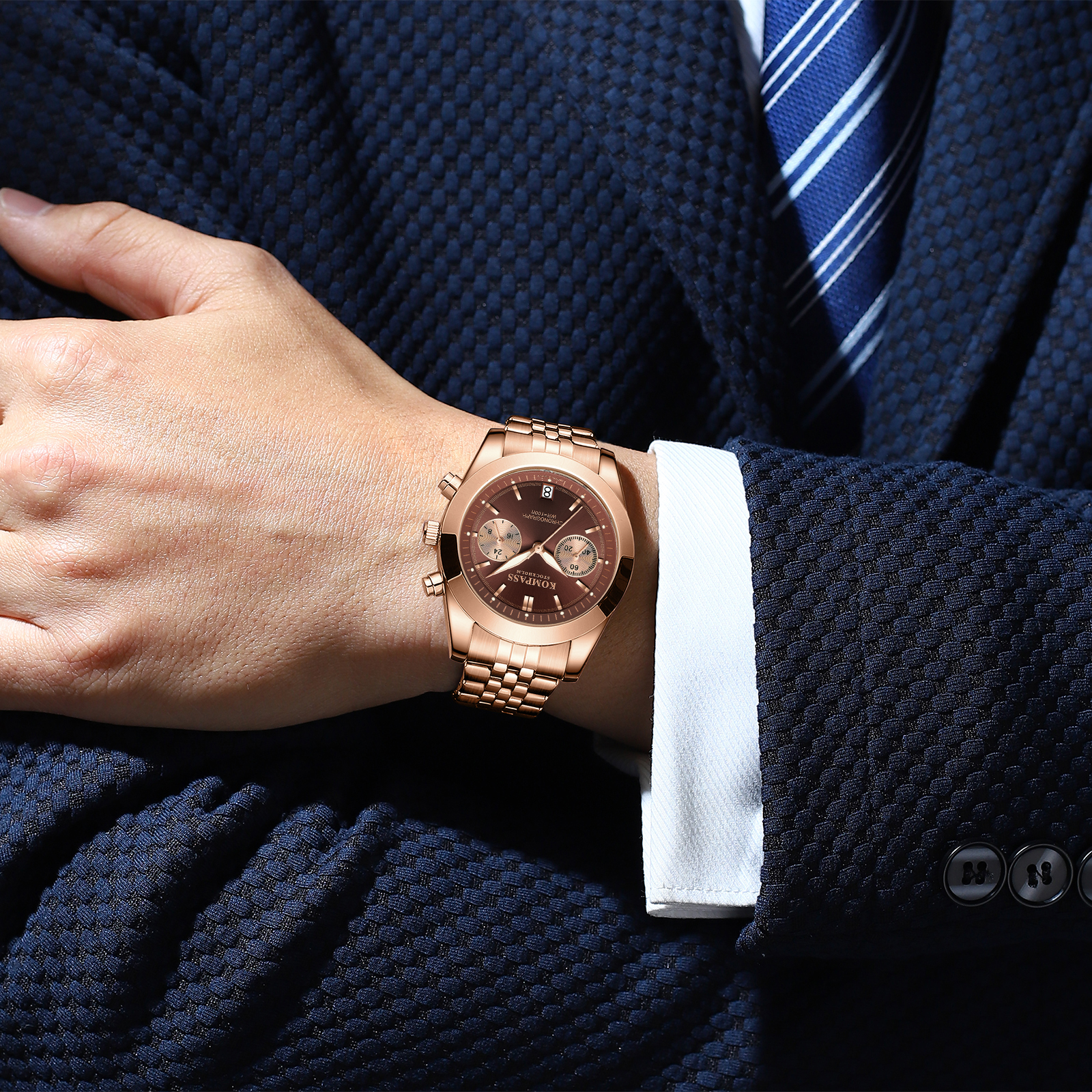 Kompass Navigator Chrono Rose Gold Brown - 6