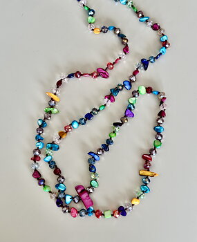 Långt halsband mix colour 120 cm