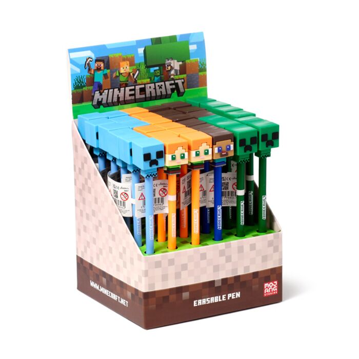 Suddbar Bläckpenna Minecraft - Display med 36 pennor