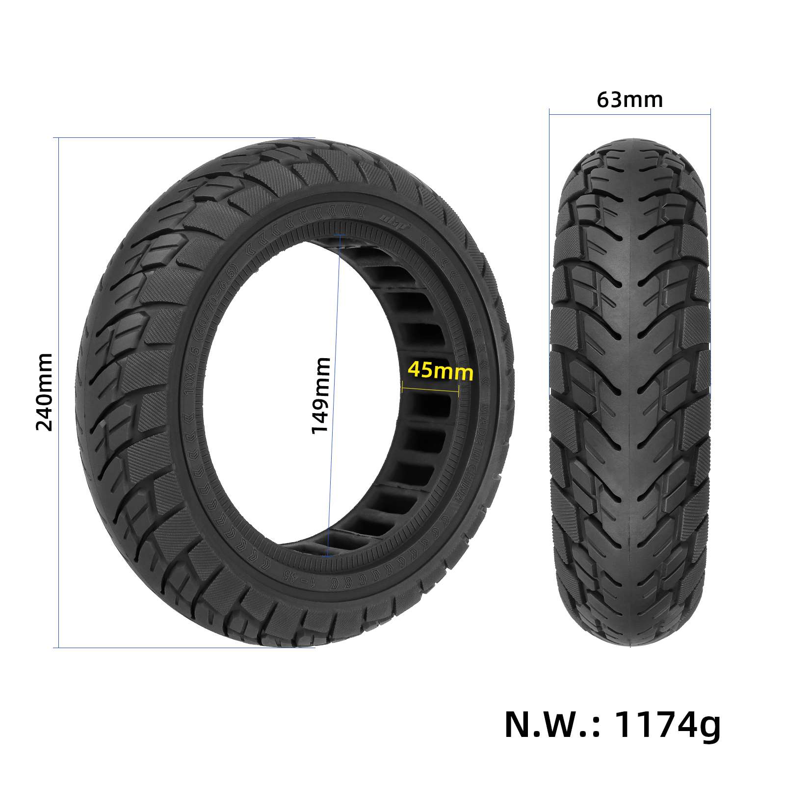  Punkteringsfritt Offroad Däck 10×2.50-6.5 44mm – Premium ex Nitrox OR 500 - 2