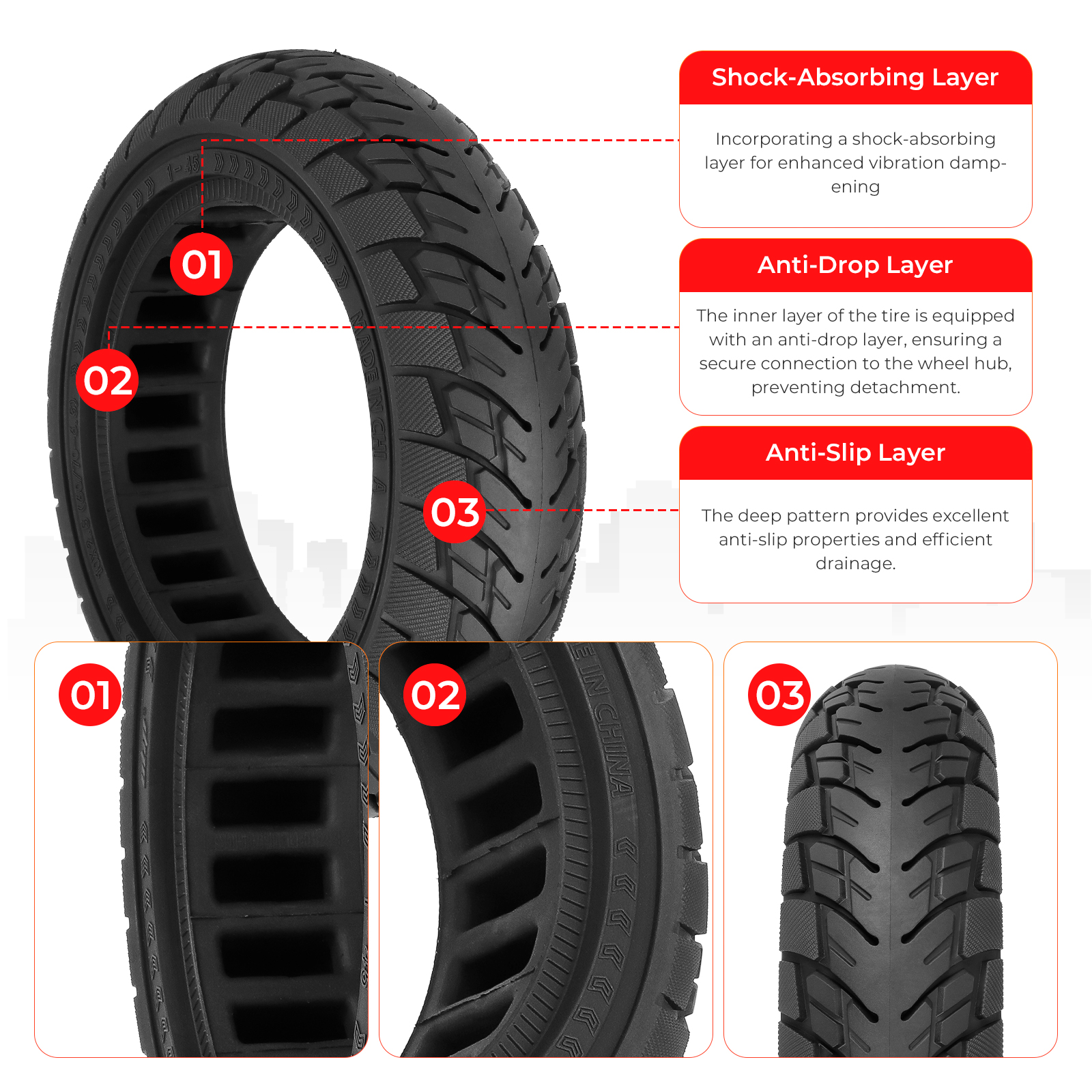  Punkteringsfritt Offroad Däck 10×2.50-6.5 44mm – Premium ex Nitrox OR 500 - 3