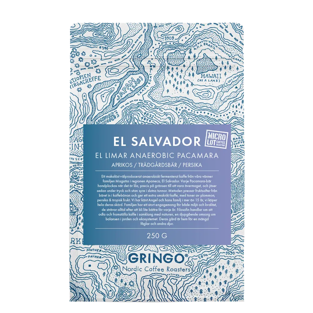 Gringo Nordic - El Limar Anaerobic Pacamar - El Salvador - Mellanrostade hela kaffebönor - 250g