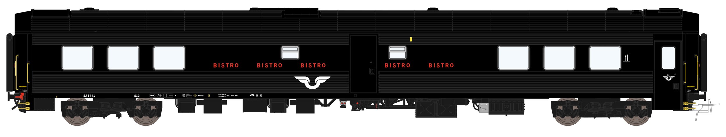 Restaurangvagn SJ S12 5441 Svart