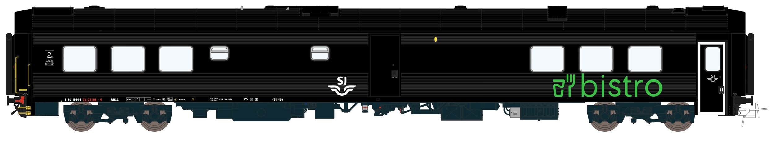 Bistrovagn SJ RB11 5451 Svart