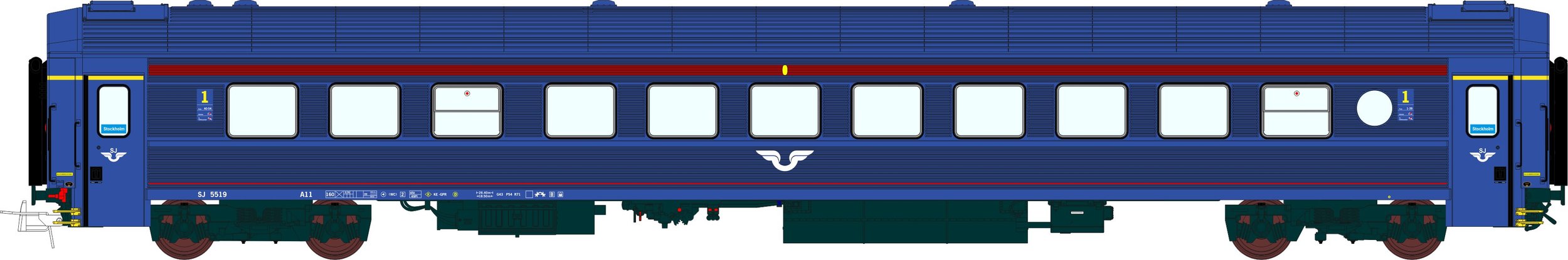 Sittvagn A11 5526 Blue-X
