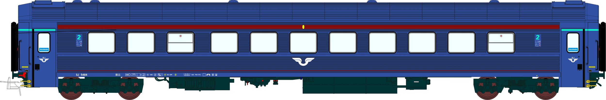 Sittvagn B11 5491 Blue-X