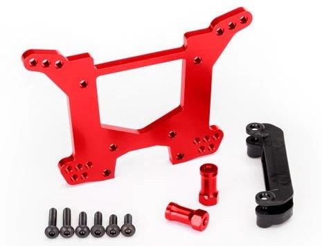 Traxxas Stötdämpartorn Bak Alu Röd Rustler/Hoss 4x4