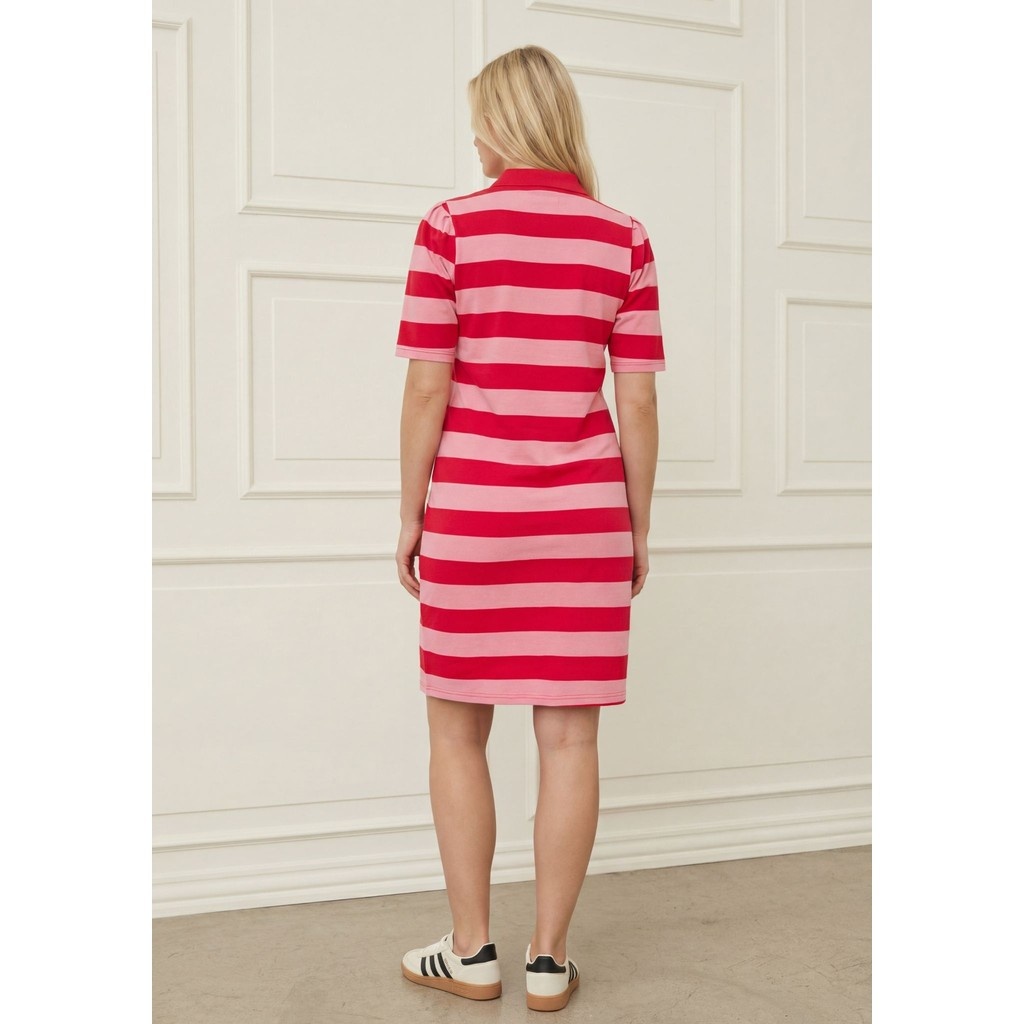 Ditte New Dress - Raspberry/Pink Stripe - Isay