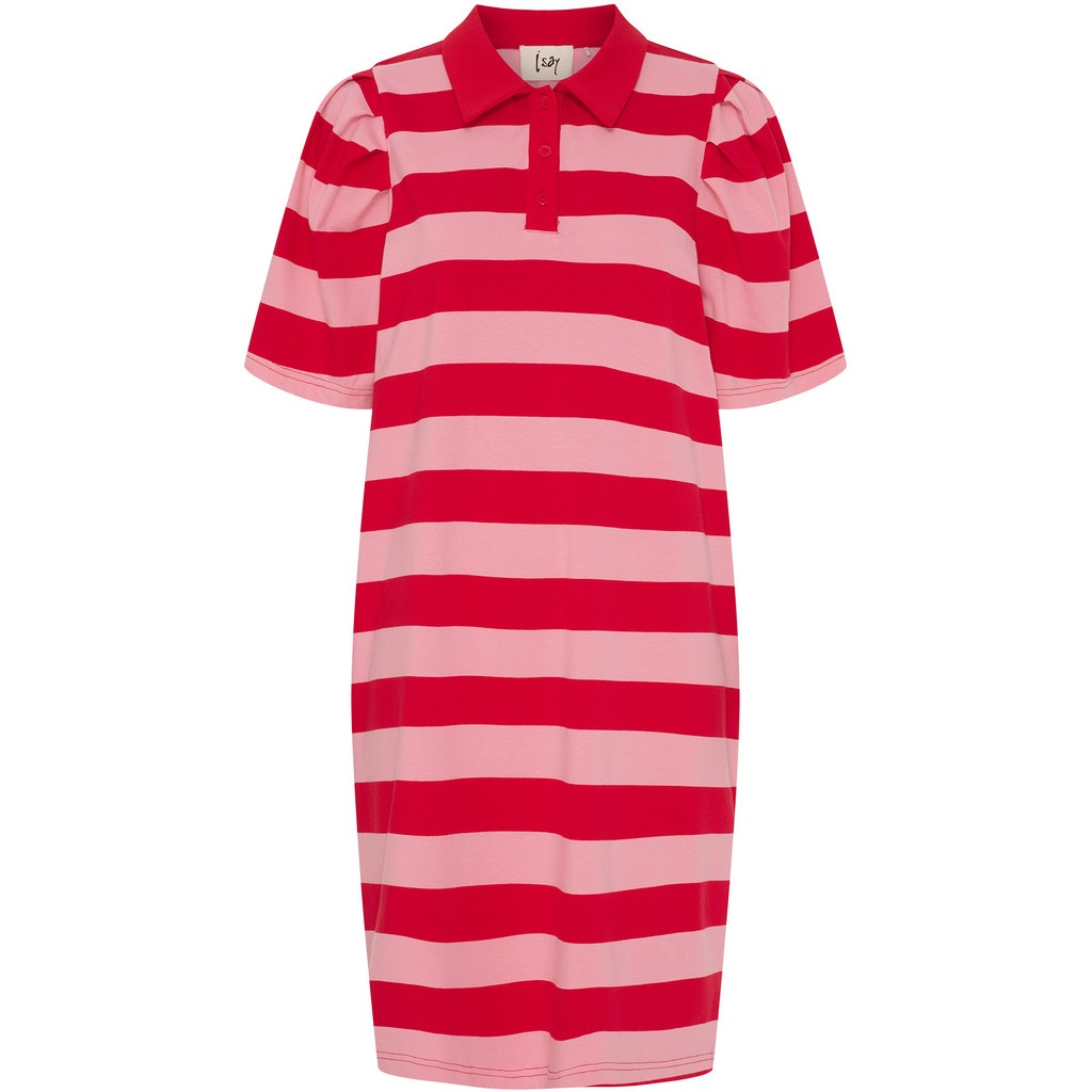 Ditte New Dress - Raspberry/Pink Stripe - Isay - 3