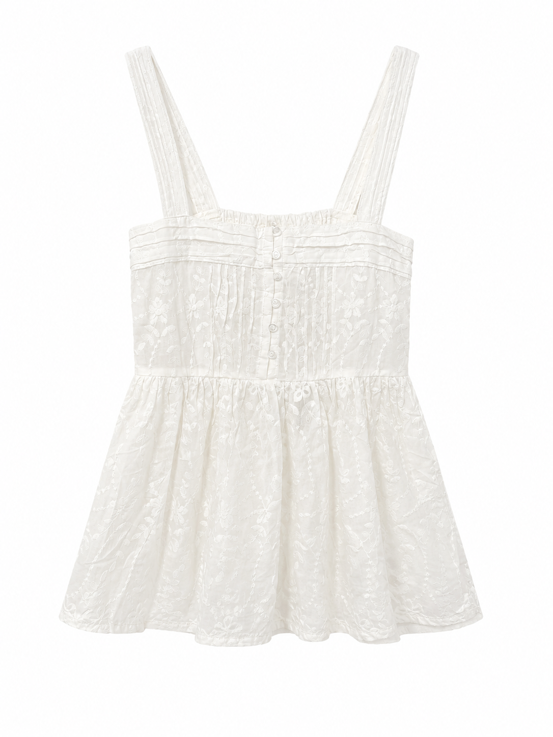 Cleo Top Embroidery White