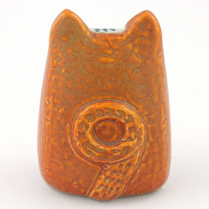 Lisa Larson (Small Cat 1965) Orange Modernistic Cat 10 cm (4)