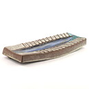 Thomas Hellström (1960s) Wall Plaque with Blue/Brown Fish Relief 33 cm