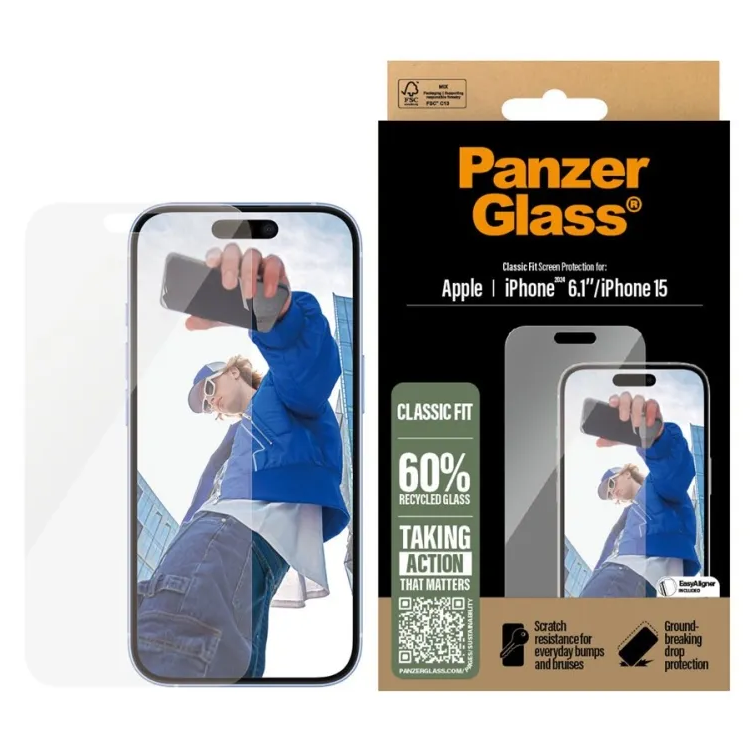 PanzerGlass iPhone 15 / 16 skärmskydd