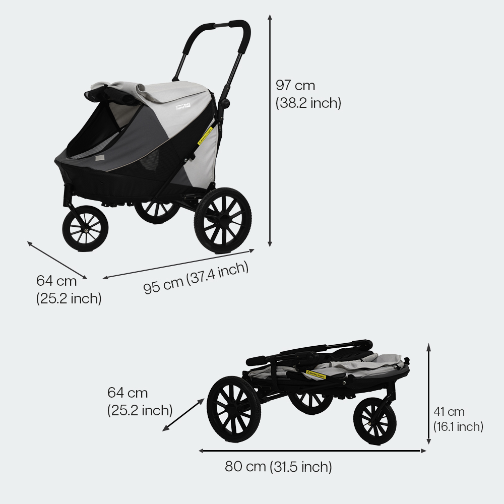 InnoPet Noah - Pebble & Stone - Pet stroller - 5