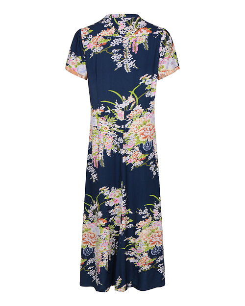 Klänning Koree blommig mörkblå - 3