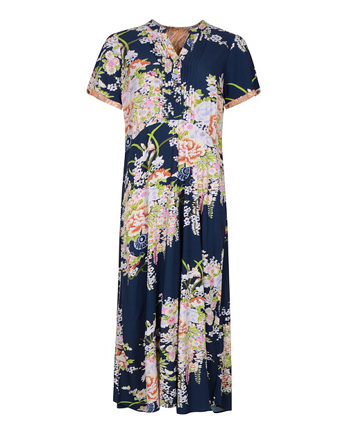 Klänning Koree blommig mörkblå - 2