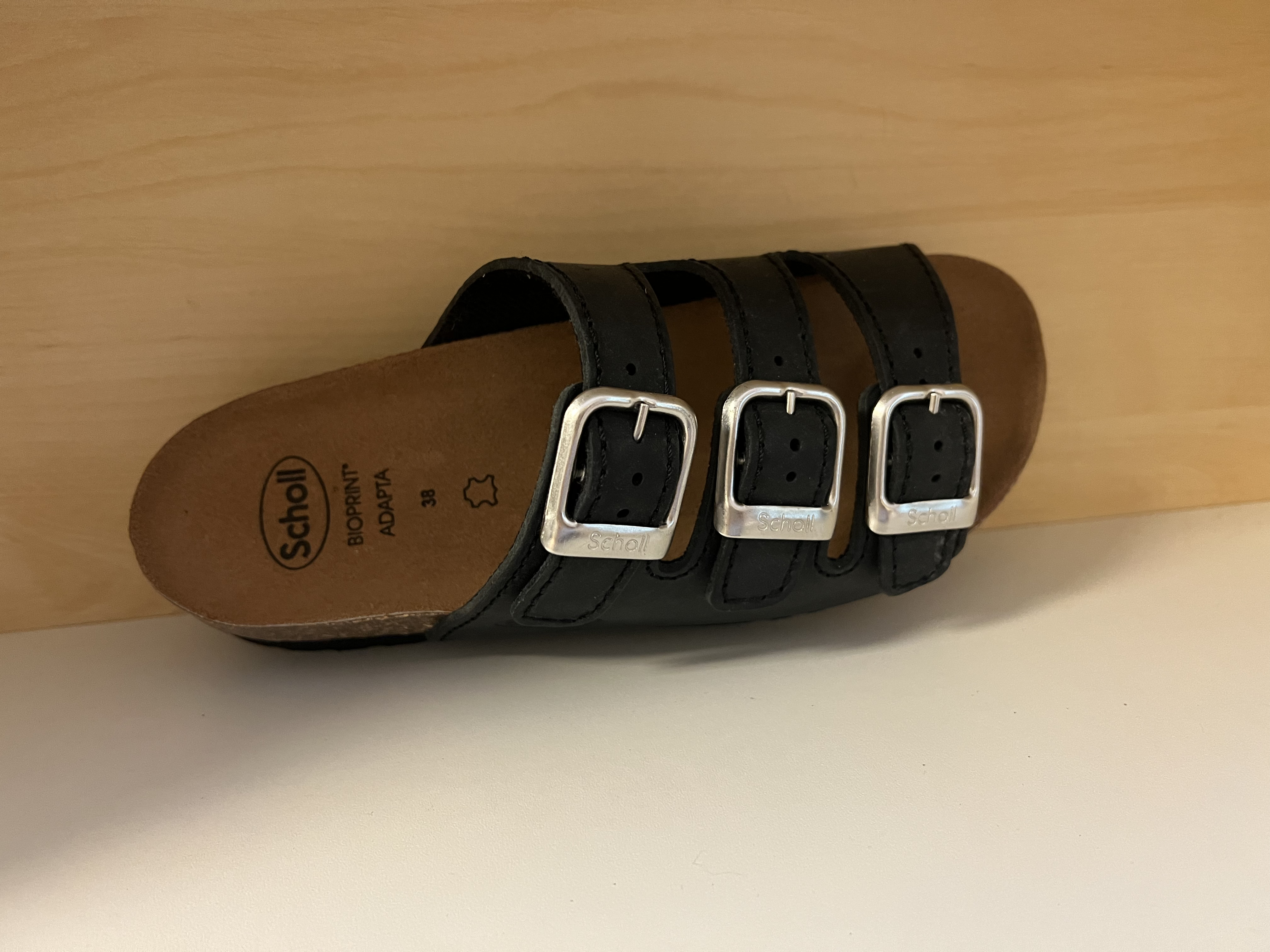Scholls biosandal "Bioprint Adapta"  svart nubuckskinn - 2