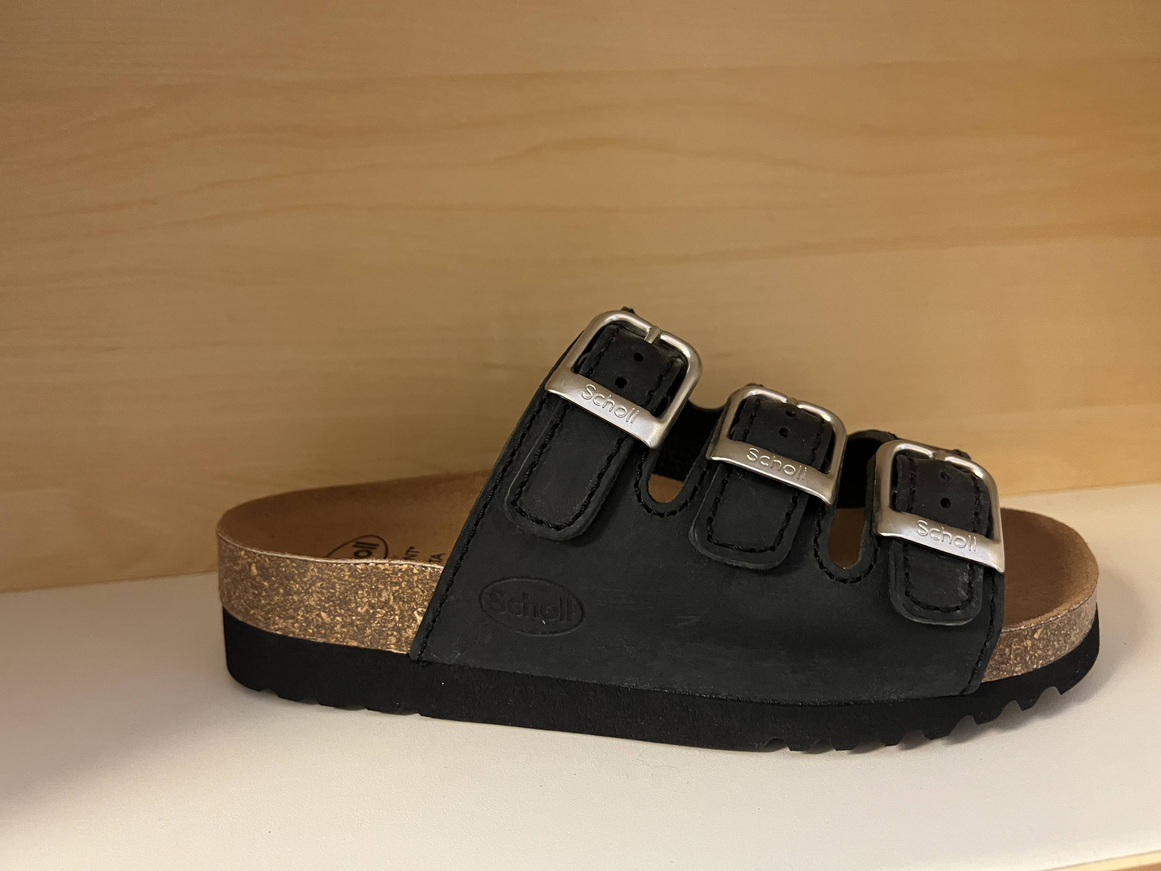Scholls biosandal "Bioprint Adapta"  svart nubuckskinn