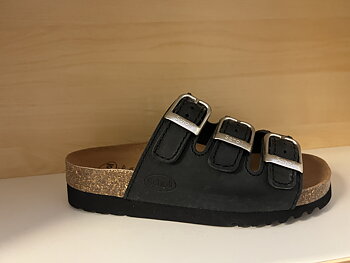Scholls biosandal "Bioprint Adapta"  svart nubuckskinn