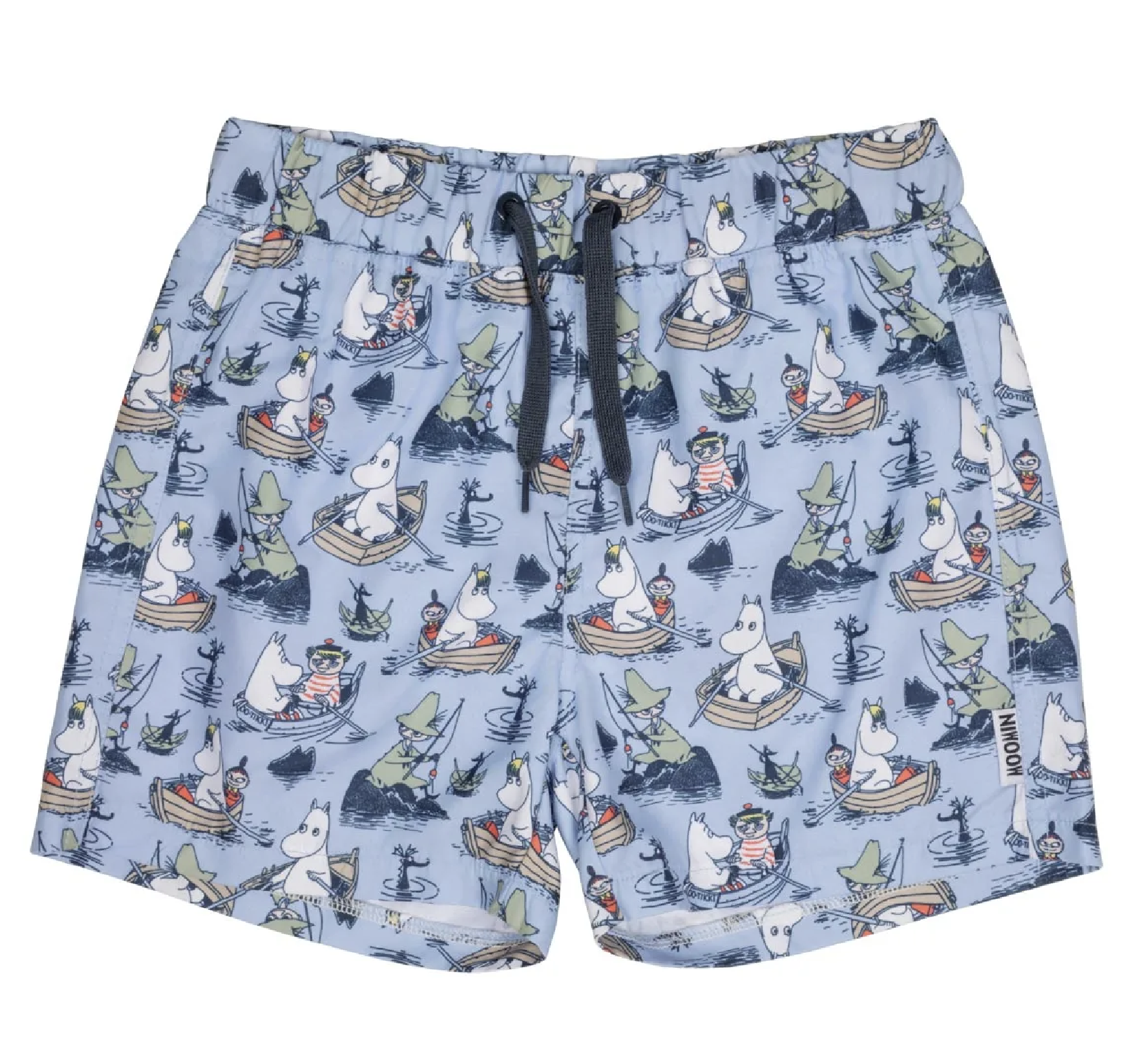 Mumin Barn Badshorts - Båtfolk Ljusblå