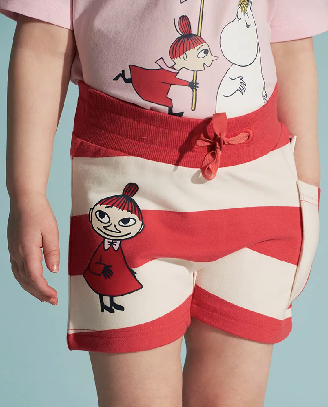 Mumin Barn Shorts - Snäckstrand Röd/Vit - 2
