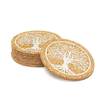 Glasunderlägg Livets Träd - Kork set av 6