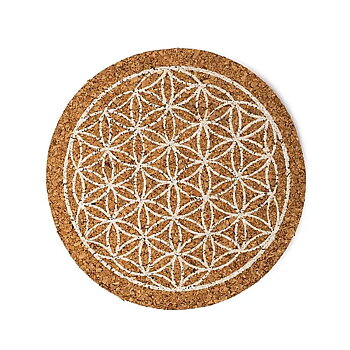 Glasunderlägg Livets blomma - Kork set av 6