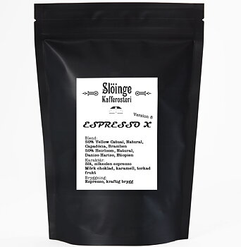 Slöinge kafferosteri - Espresso X V8 - Mörkrostade hela kaffebönor - 250g