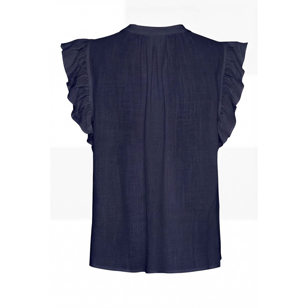 Pearl Flounce Top - Navy - Isay - 6