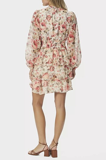Neo Noir -  Mio Vintage Flower Dress Creme