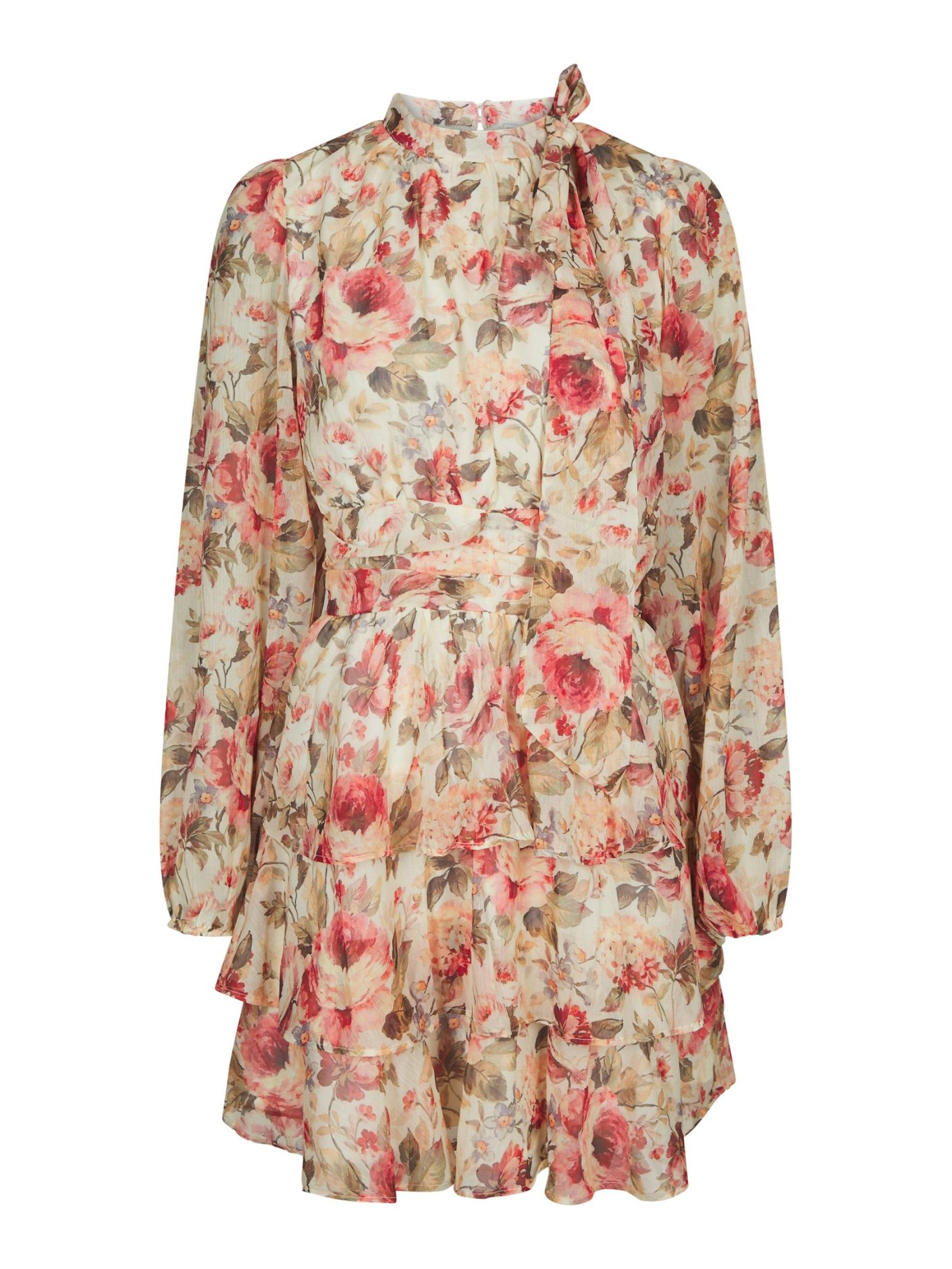 Neo Noir -  Mio Vintage Flower Dress Creme - 4