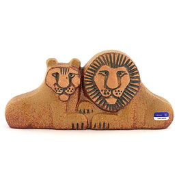 Lisa Larson (Noaks Ark 1978) Laid-Back Lion Couple 16/8 cm (3)