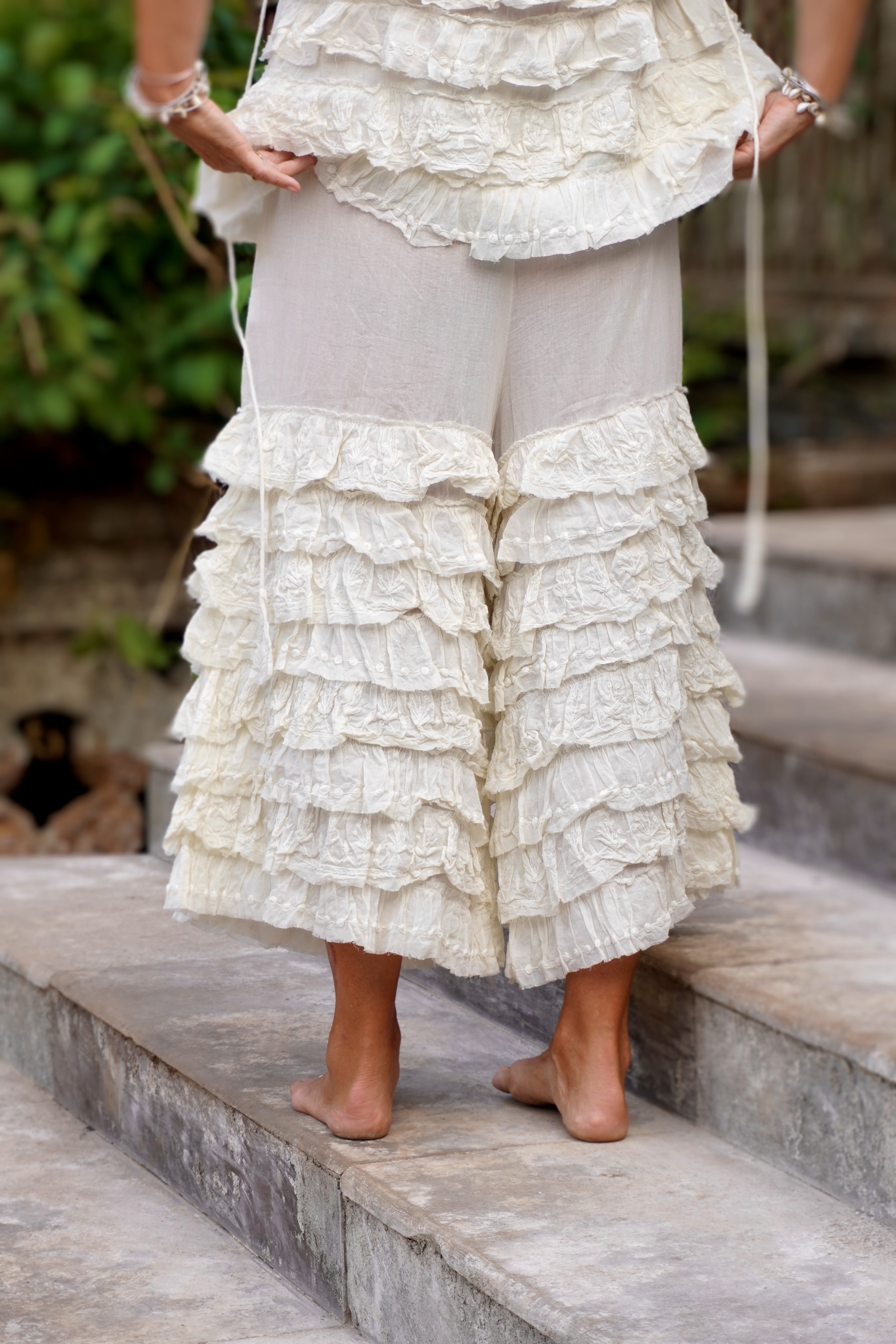 VOLARE COTTON PANT CREAM  - 6