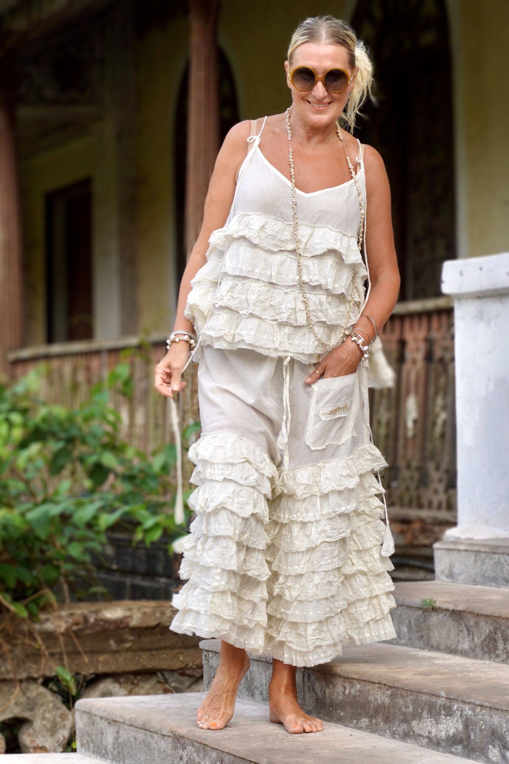 VOLARE COTTON PANT CREAM  - 5