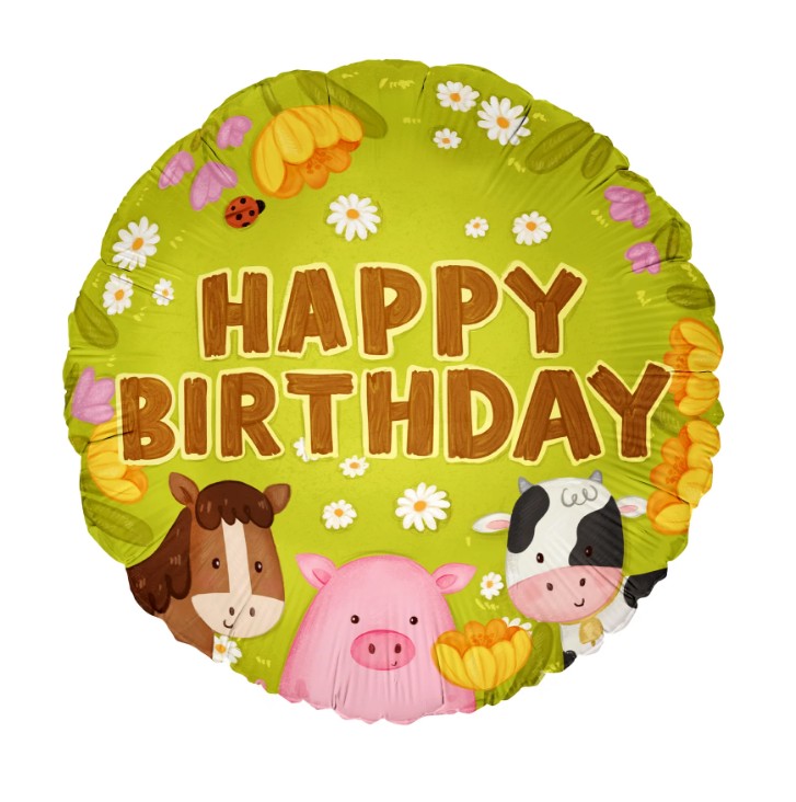 Folieballong - Happy Birthday - Bondgård - 2