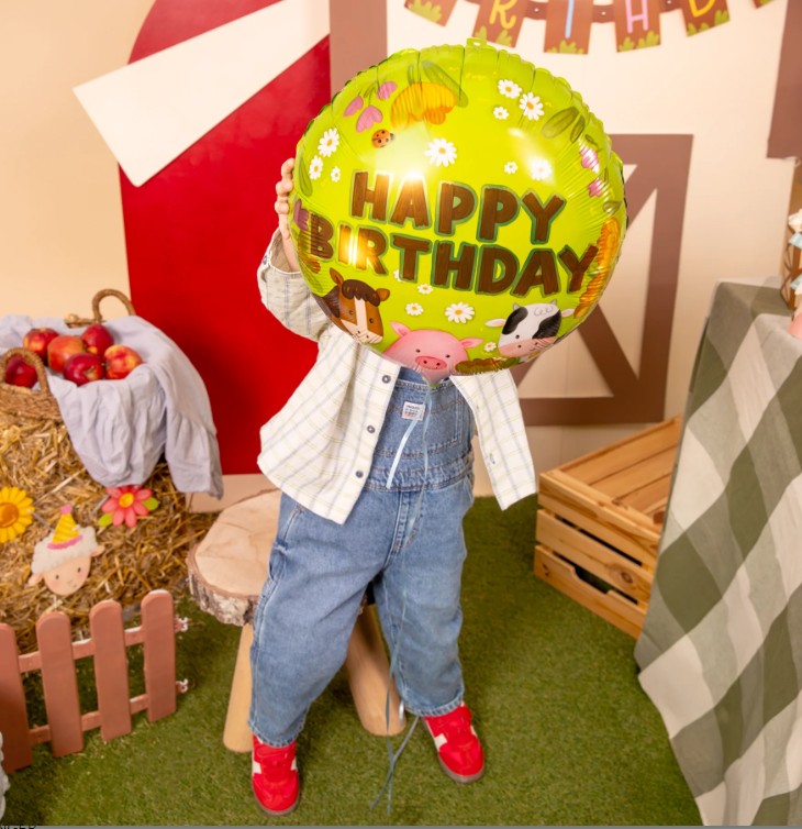 Folieballong - Happy Birthday - Bondgård