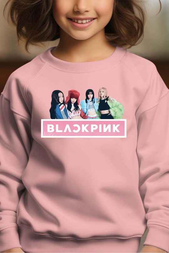 BlackPink Kpop Barn Genser - Band Photo - Rosa - Unisex