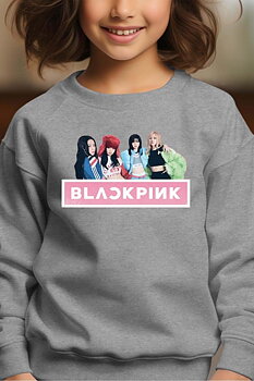 BlackPink Kpop Lasten Collegepaita - Band Photo - Harmaa - Unisex