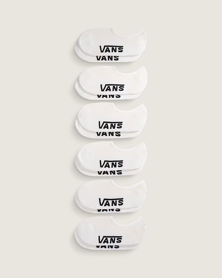 Vans Classic No Show Strumpor 6-Pack White
