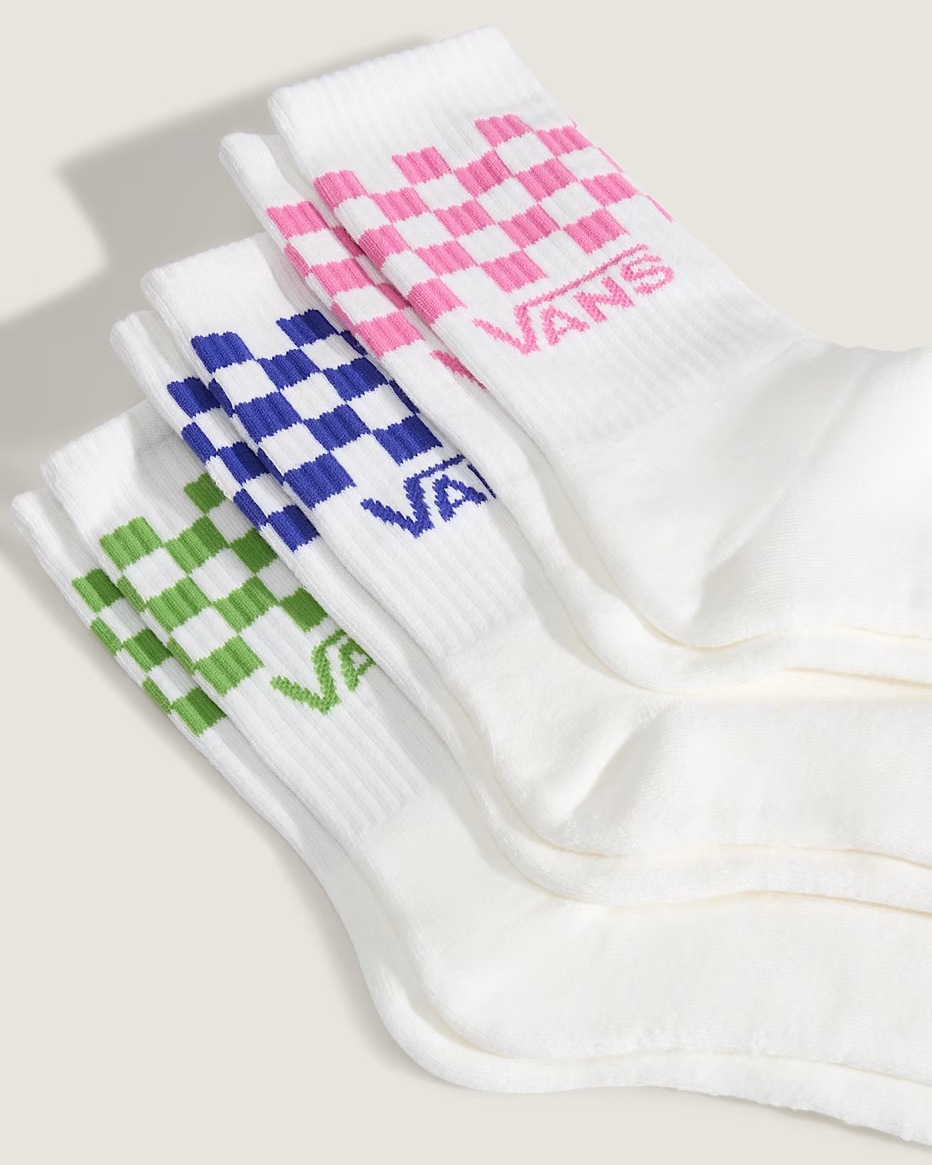 Vans Classic Check Crew Strumpor 3-Pack Pink Fizz - 3