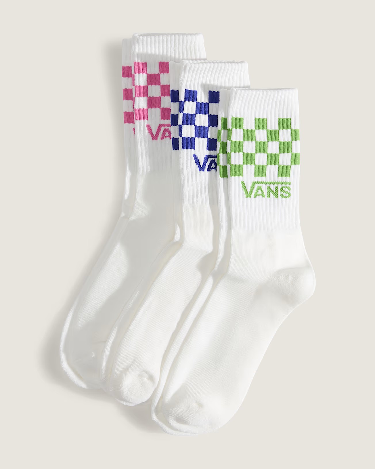 Vans Classic Check Crew Strumpor 3-Pack Pink Fizz - 2