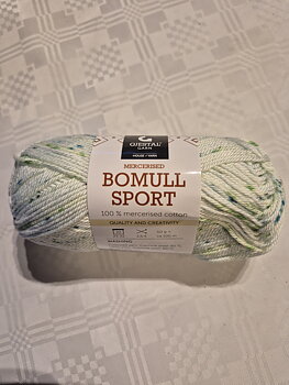 Bomull sport, 397 Grön/petrol, print, 50gr, Gjestal Garn