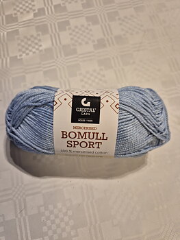 Bomull sport 340 Ljus blå, 50gr, Gjestal Garn