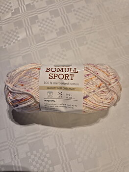 Bomull sport, 385 Rosa/orange, print, 50gr, Gjestal Garn