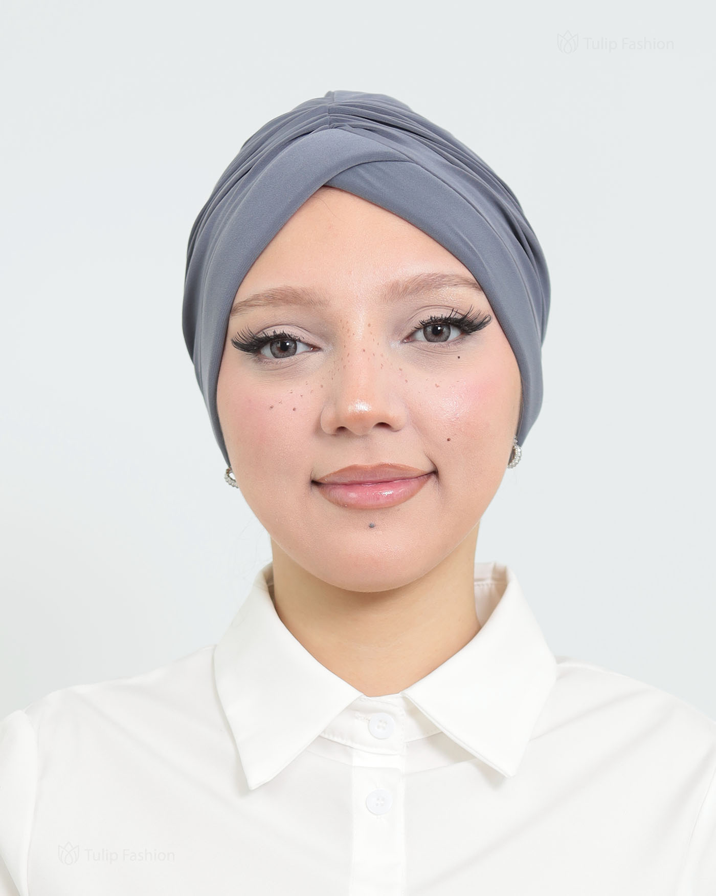 Turban - Stefana - Dunkelgrau
