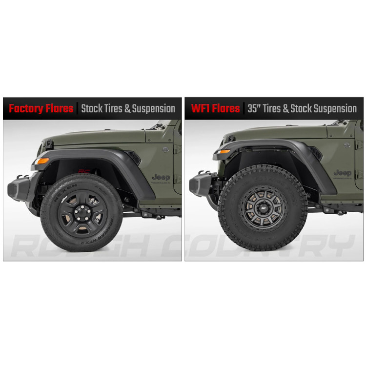Rough Country Front and Rear Fender Flares WF1 - Jeep JL & JLU - 2