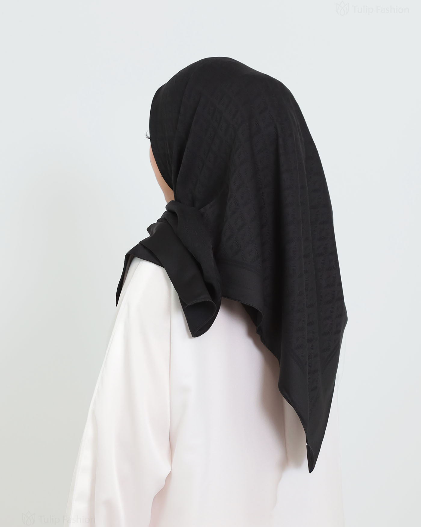 Hijab - Square Viskon 120 cm - Black - 3