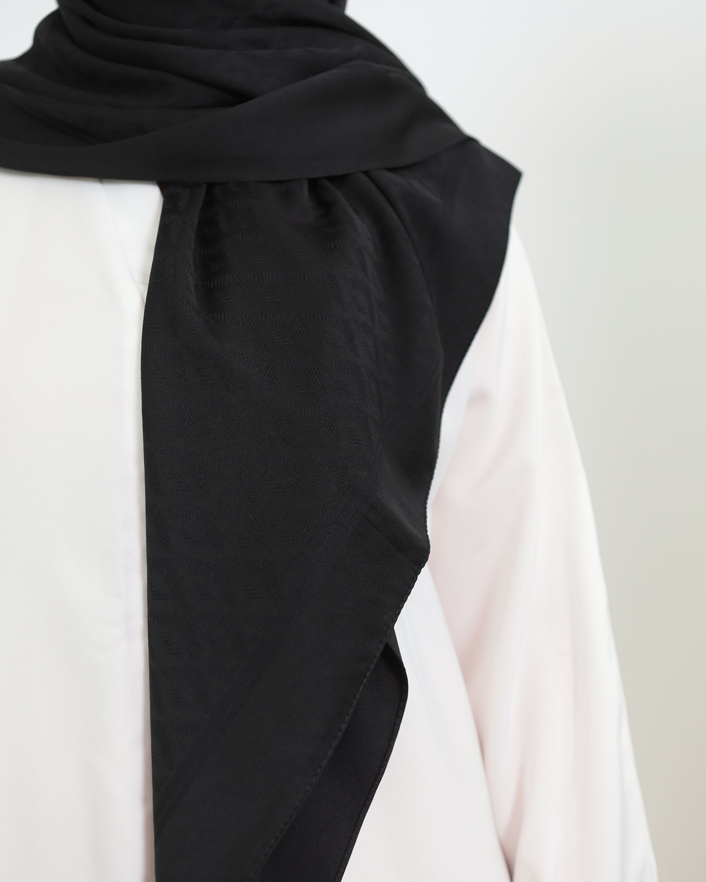 Hijab - Square Viskon 120 cm - Black - 4