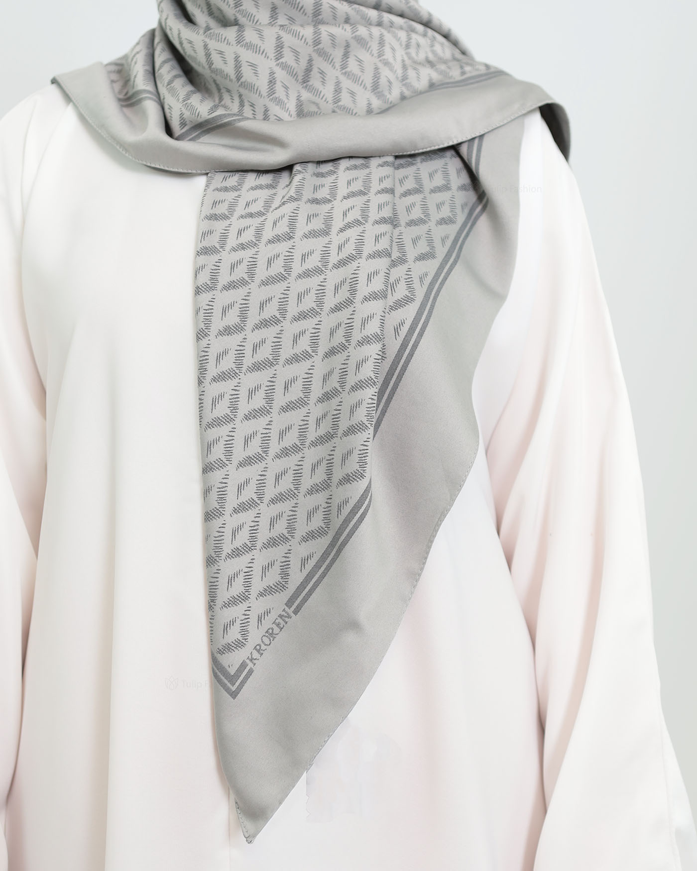 Hijab - Square Viskon 120 cm - Gray - 4